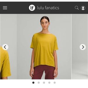 Lululemon Back in Action Tee in Yellow/Orange Size Large